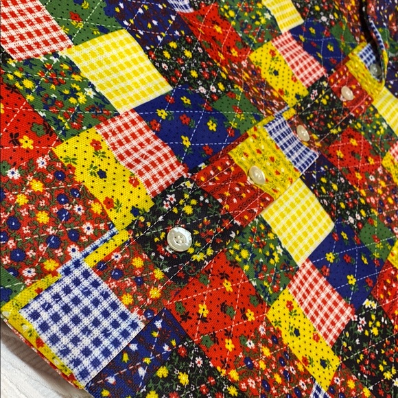 Vintage patchwork button down shirt - Picture 4 of 6